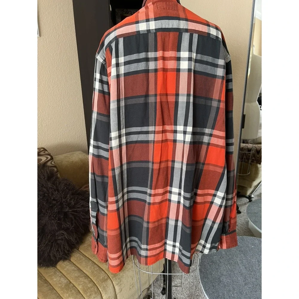The‎ North Face NewPlaid Button Up Shirt Woven Red/black Mens Sz XXL %100 Cotton